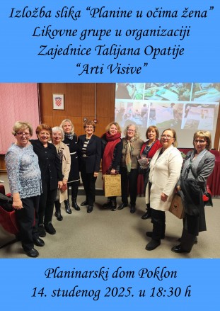 Poziv na izložbu Planine u očima žena - 14.11.2025. dom Poklon